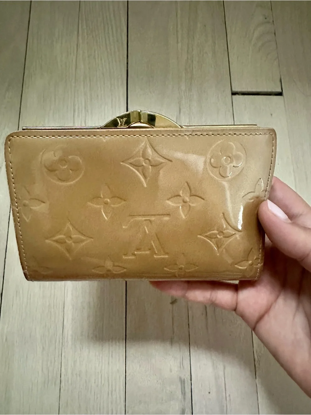 Louis Vuitton Tan Patent Vernis French Wallet